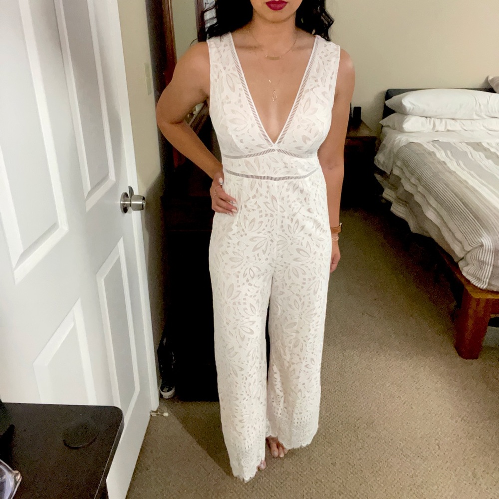 Amora White Lace Jumpsuit